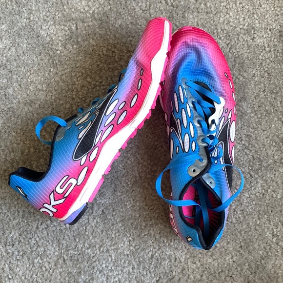 Brooks Shoes - Brooks cross country running shoe Mach featherlite women’s 7 blue pink